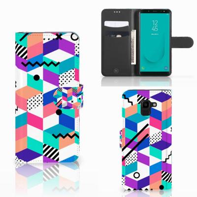 Samsung Galaxy J6 2018 | Book Case | Blokken Kleurrijk | Portemonnee hoesje