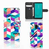 Samsung Galaxy J6 2018 | Book Case | Blokken Kleurrijk | Portemonnee hoesje Samsung Galaxy J6 2018 | Book Case | Blokken Kleurrijk | Portemonnee hoesje