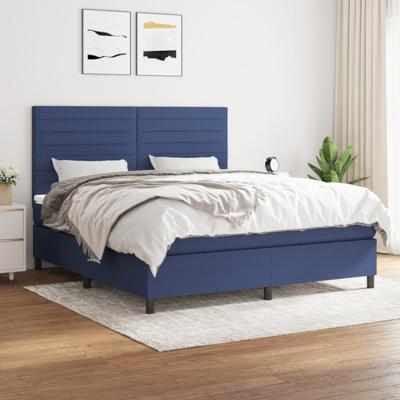 Boxspring met matras stof blauw 160x200 cm