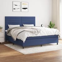 Boxspring met matras stof blauw 160x200 cm