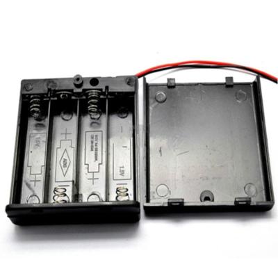 10 stuks AA grootte macht batterij opbergdoos houder voor 4 x AA batterijen met cover & schakelaar