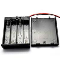 10 stuks AA grootte macht batterij opbergdoos houder voor 4 x AA batterijen met cover & schakelaar