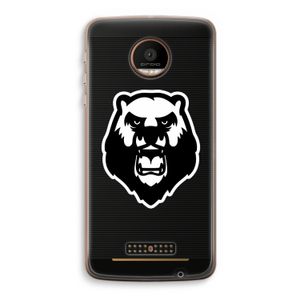 Angry Bear (white): Motorola Moto Z Force Transparant Hoesje