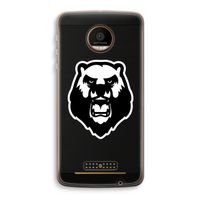 Angry Bear (white): Motorola Moto Z Force Transparant Hoesje