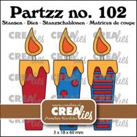 Crealies • partzz 3 kaarsen