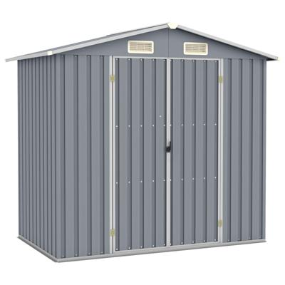 Tuinschuur 205x129x183 cm gegalvaniseerd staal grijs