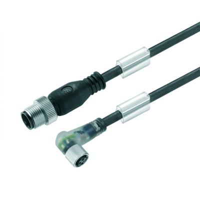 Weidmüller 9457760200 Sensor/actuator connector, geassembleerd M12 Aantal polen (sensoren): 3 Stekker, recht, Bus, haaks 2.00 m 1 stuk(s)
