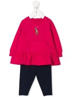 POLO RALPH LAUREN KIDS ensemble haut-pantalon à logo brodé - Rose - thumbnail