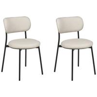 Beliani - CASEY - Eetkamerstoelen set van 2 - Beige - Polyester - thumbnail