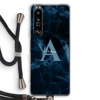 Midnight Marble: Sony Xperia 1 III Transparant Hoesje met koord