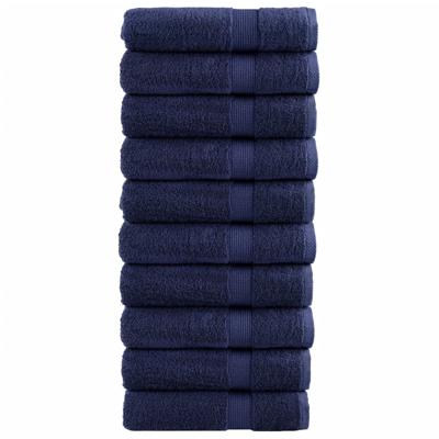 VidaXL Handdoeken solund 10 st 600 g/m² 50x100 cm marineblauw