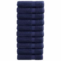 VidaXL Handdoeken solund 10 st 600 g/m² 50x100 cm marineblauw