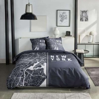 Beddengoedset - TODAY - JAVA - 2 personen - 240x220 cm - Katoen - New York print - Zwart