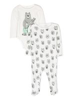 Stella McCartney Kids trousseau de naissance en coton à imprimé ourson (lot de deux) - Blanc - thumbnail