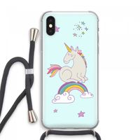 Regenboog eenhoorn: iPhone XS Max Transparant Hoesje met koord