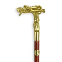 A BRONZE-HANDLED WALKING STICK