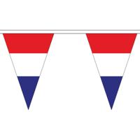 Nederland vlaggenlijn - 5 meter - 12 puntvlaggetjes - polyester - tweezijdig bedrukt
