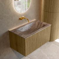 Badmeubel Mondiaz Kurve-Dlux | 80 cm | Meubelkleur Dusk | Wastafelkleur Oza | Solid surface | Wasbak midden spoelbak | Zonder kraangat(en) Badmeubel Mondiaz Kurve-Dlux | 80 cm | Meubelkleur Dusk | Wastafelkleur Oza | Solid surface | Wasbak midden spoelbak | Zonder kraangat(en)