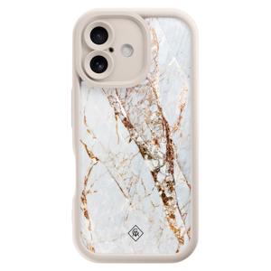 iPhone 16 beige case - Marmer goud