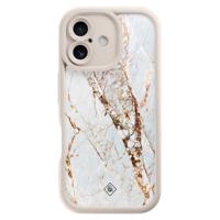 iPhone 16 beige case - Marmer goud