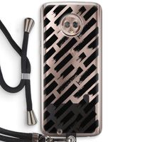 Zwarte vegen: Motorola Moto G6 Transparant Hoesje met koord