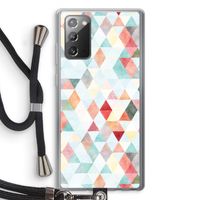 Gekleurde driehoekjes pastel: Samsung Galaxy Note 20 / Note 20 5G Transparant Hoesje met koord