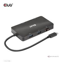 CLUB3D USB Gen2 Type-C to Dual DisplayPort 4k60Hz 7-in-1 HUB - 2x Displayport - thumbnail