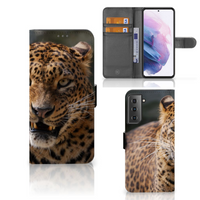 Samsung Galaxy S21 Plus Telefoonhoesje met Pasjes Luipaard - thumbnail