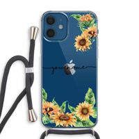 Zonnebloemen: iPhone 12 Transparant Hoesje met koord