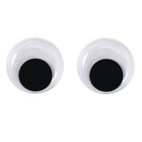 Wiebel oogjes - 30x stuks - googly eyes - 15 mm - Plastic - beweegbare oogjes