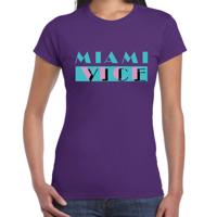 Toppers verkleed T-shirt dames - paars - Miami Vice - The Summer is Magic - Tropische feestkleding