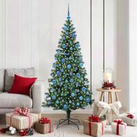 VidaXL Kunstmatig voorverlicht kerstboom met 300 led groen 180 cm pvc