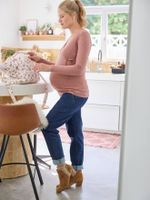 T-shirt met wikkeleffect zwangerschap en borstvoeding rozenhout - thumbnail