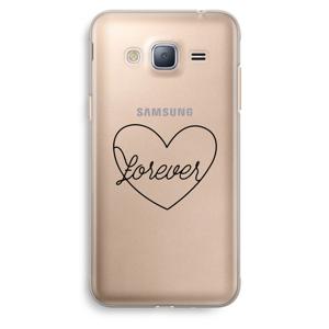 Forever heart black: Samsung Galaxy J3 (2016) Transparant Hoesje