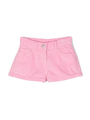 Chiara Ferragni Kids short en jean à détail de patch - Rose
