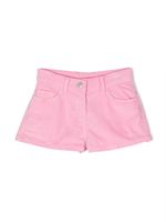 Chiara Ferragni Kids short en jean à détail de patch - Rose