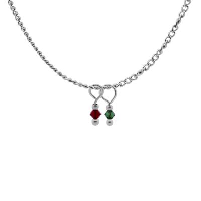 Minimalistische geboortesteen ketting - Stainless steel - Zilver