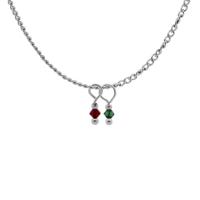 Minimalistische geboortesteen ketting - Stainless steel - Zilver