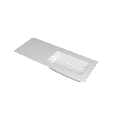 INK Faktor Wastafel Polystone Rechts Zonder Kraangat - 1200x450x15 mm - Glans Wit
