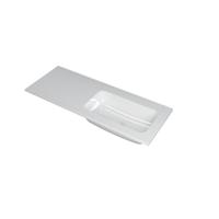 INK Faktor Wastafel Polystone Rechts Zonder Kraangat - 1200x450x15 mm - Glans Wit