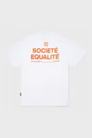 Equalité Societé Oversized T-Shirt Wit/Oranje - Maat XXS - Kleur: Wit | Soccerfanshop