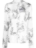 Coperni blouse en soie à imprimé graphique - Blanc