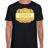 Cadeau t-shirt voor de beste zuiper zwart voor heren