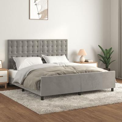 Bedframe zonder matras 160x200 cm fluweel lichtgrijs