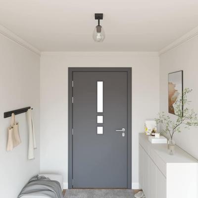 Plafondspot Zwart 13 x 13 x 26 cm Glas en metaal