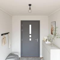Plafondspot Zwart 13 x 13 x 26 cm Glas en metaal