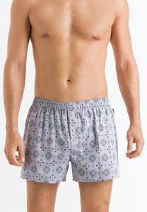 Hanro Heren Fancy Woven boxershorts dessin grijs rond ornament 074015