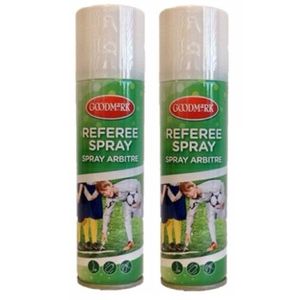 2x spuitbussen voetbal scheidsrechters spray 150 ml