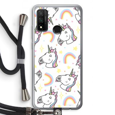Rainbow Unicorn: Huawei P Smart (2020) Transparant Hoesje met koord