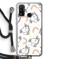 Rainbow Unicorn: Huawei P Smart (2020) Transparant Hoesje met koord